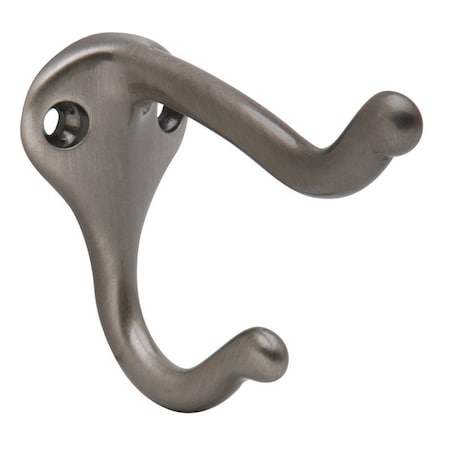 Schlage Schlage 1-3/4 in. L Pewter Brass Medium Coat and Hat Hook 1 pk SPS571MB-620